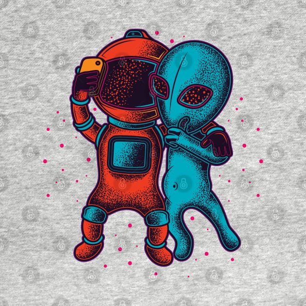 Alien and Astronaut Take A Selfie by FilsonDesigns